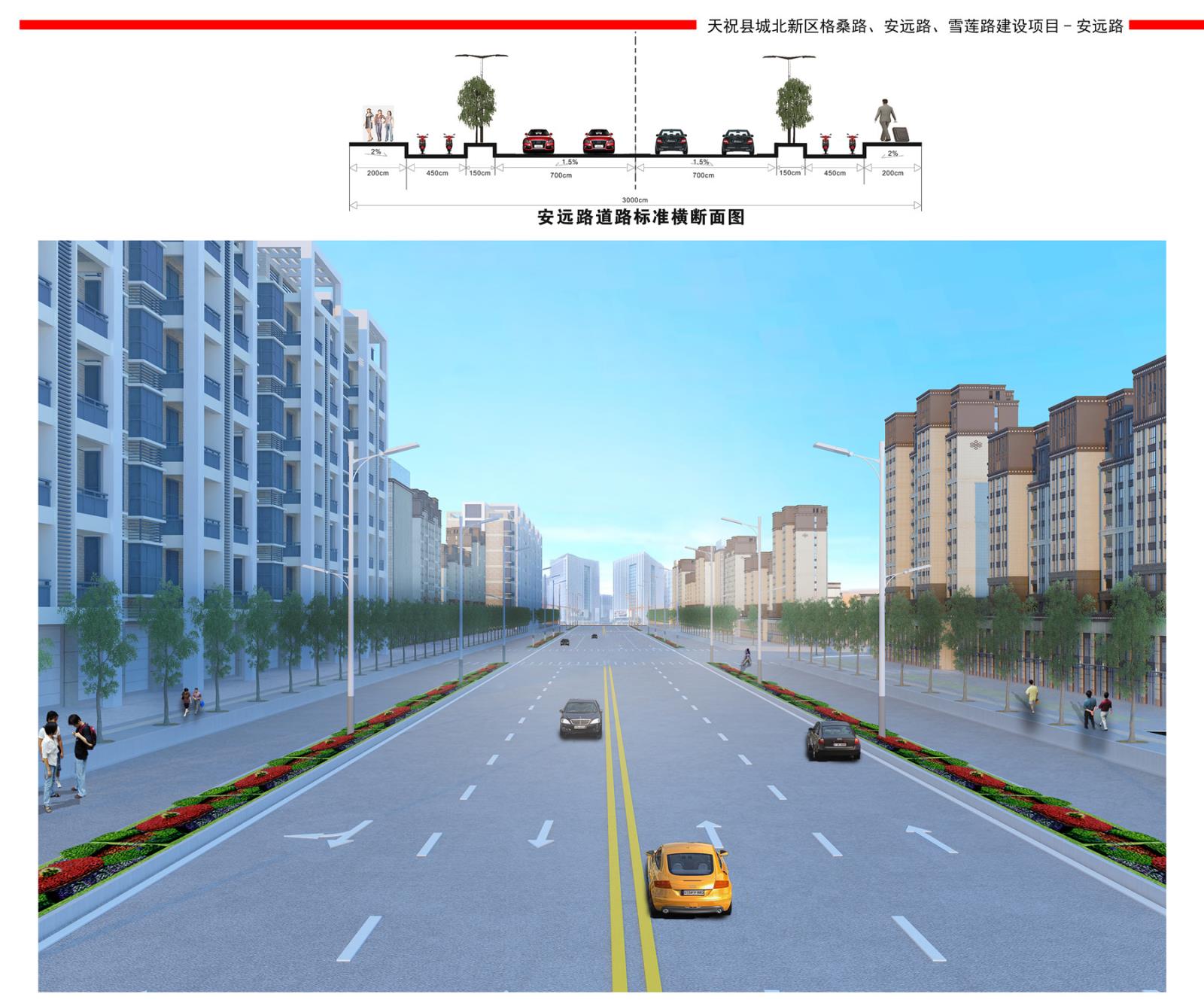 天?？h城北新區(qū)格桑路、安遠(yuǎn)路、雪蓮路建設(shè)項(xiàng)目